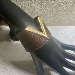 V-Vegan Leather Cuff Bracelet